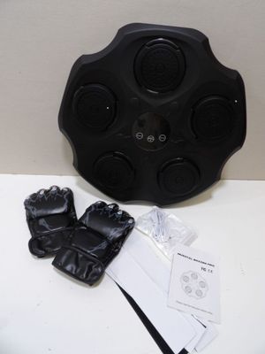 a picture of a black speaker and a pair of gloves