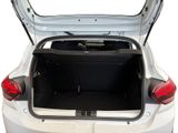 the back of a white car with its trunk open on a white background