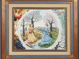an image of a painting of a woman and a child in a garden