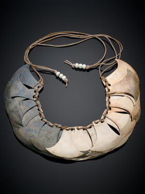une image d'un collier composé de deux morceaux de corne