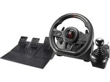 a close up of a steering wheel on a white background