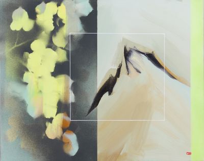 a picture of a painting of a bird flying in the sky