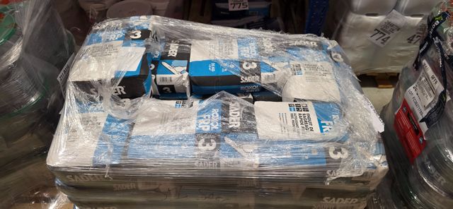 1 PALETTE DE 31 SACS DE 25KG, D'ENDUIT DE RAGREAGE FIBRE, SADER R