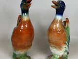 deux oiseaux qui se tiennent l'un à côté de l'autre sur une table