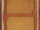 an image of a painting of a wooden frame with a yellow background