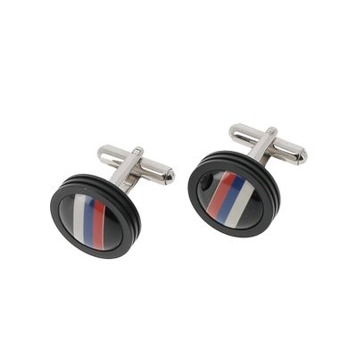 BRM Boutons de manchette "Drapeau Russe" en acier - PVD.