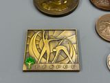 a few coins that are sitting on a table