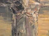 a painting of a man with a cross on it