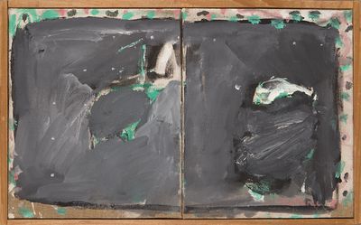 une image représentant un tableau où figurent un homme et une femme, en noir et vert