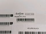 a close up of a bar code label on the back of a laptop computer