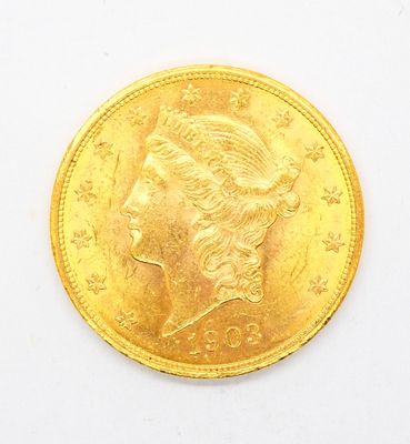 Pièce de 20 dollars or, Liberty Head, 1903. 33,46 g net. - Photo 1
