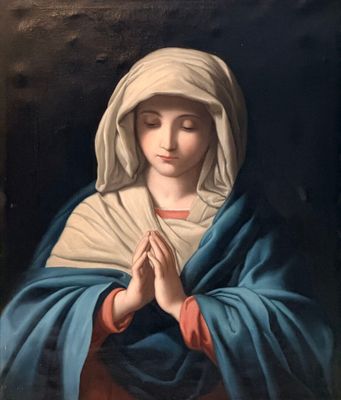 une image représentant un tableau d'une femme les yeux fermés