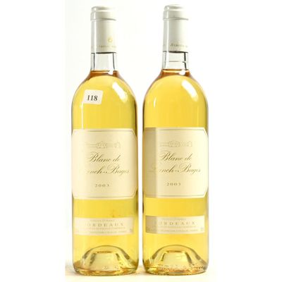 2 Btles LYNCH-BAGES, Blanc, 2003. - Photo 1