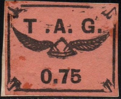 an old stamp with a picture of an eagle on it