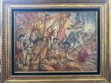 an image of a painting of a group of people on a beach
