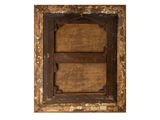 an old wooden picture frame with a window on a white background
