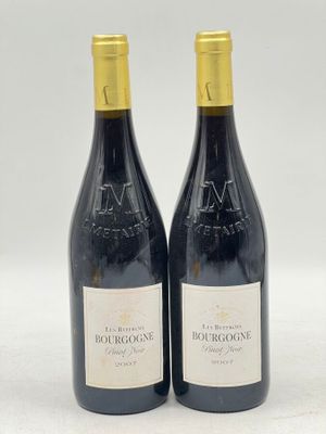 deux bouteilles de vin posées l'une à côté de l'autre sur une table