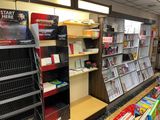 many books on the shelves in the store