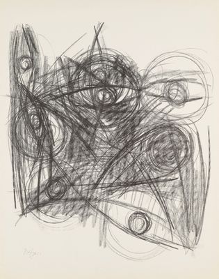 un dessin en noir et blanc représentant un tableau abstrait en noir et blanc
