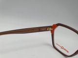 the glasses are made of wood and have a brown frame