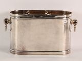 silver plated ice bucket with handles and handles