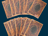 six packs of pokemon trading cards on a blue background