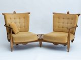 paire de chaises de style « mid-century » avec accoudoirs rembourrés