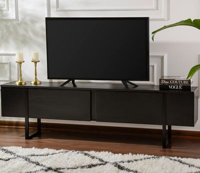 Meuble TV 2 abattants KAIA couleur noir , dimensions: 180x29…
