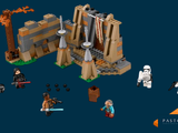 a lego star wars scene with a stormtrooper and stormtrooper