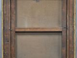 an old wooden picture frame with a window on top of it