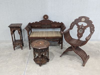 three pieces of furniture that are sitting on the floor