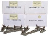 three boxes of spaa fence sections are stacked on top of each other