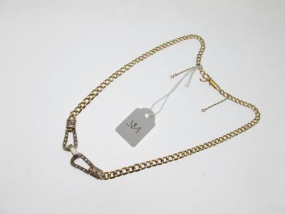 collier maille anglaise monture or 750°/°° deux tons, la p… - Photo 1