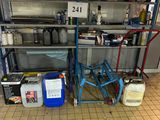 a picture of a kitchen with a lot of stuff on the floor