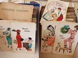 many cards that are in a box on the table