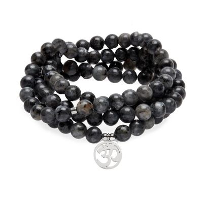 Lot de 102 Bracelets Mala "Om" de 108 perles en Labradorite …