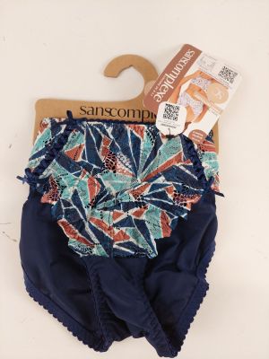 navy blue and orange floral bloomer bloomer with matching bloomers