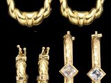 quatre paires de bijoux en or et en diamants, comprenant notamment une bague, un bracelet et une bague