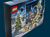a box of legos with a christmas scene inside of it