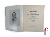 an open book with a drawing of a man in a suit
