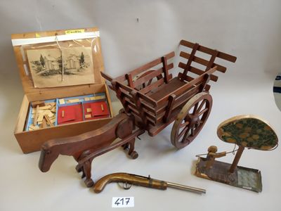 Lot de jouets anciens en bois. 1900 à 1920.