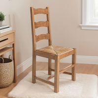 Lot de 4 chaises CURVA en hêtre chêne clair, assise paille -… (photo 2)