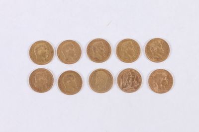 PAS D'ENCHERES LIVE - FRAIS 5% HT. Dix pièces de 20 Francs or Louis Ph - Photo 1