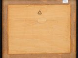 an image of a painting of a triangle on a piece of wood
