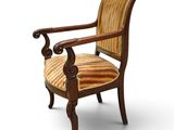 an image of a chair with a striped upholstered seat