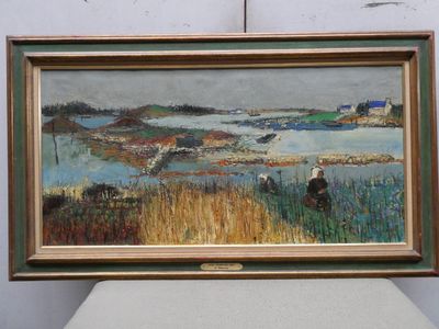 une image représentant un tableau où l'on voit une personne assise sur un banc
