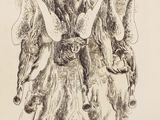 an image of a drawing of a group of animals hanging from a tree