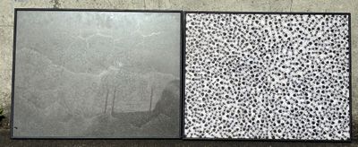 Ensemble de deux encres de Chine encadrées :