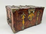 an image of a wooden box with a lock on it