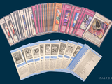a lot of cards that are on a table